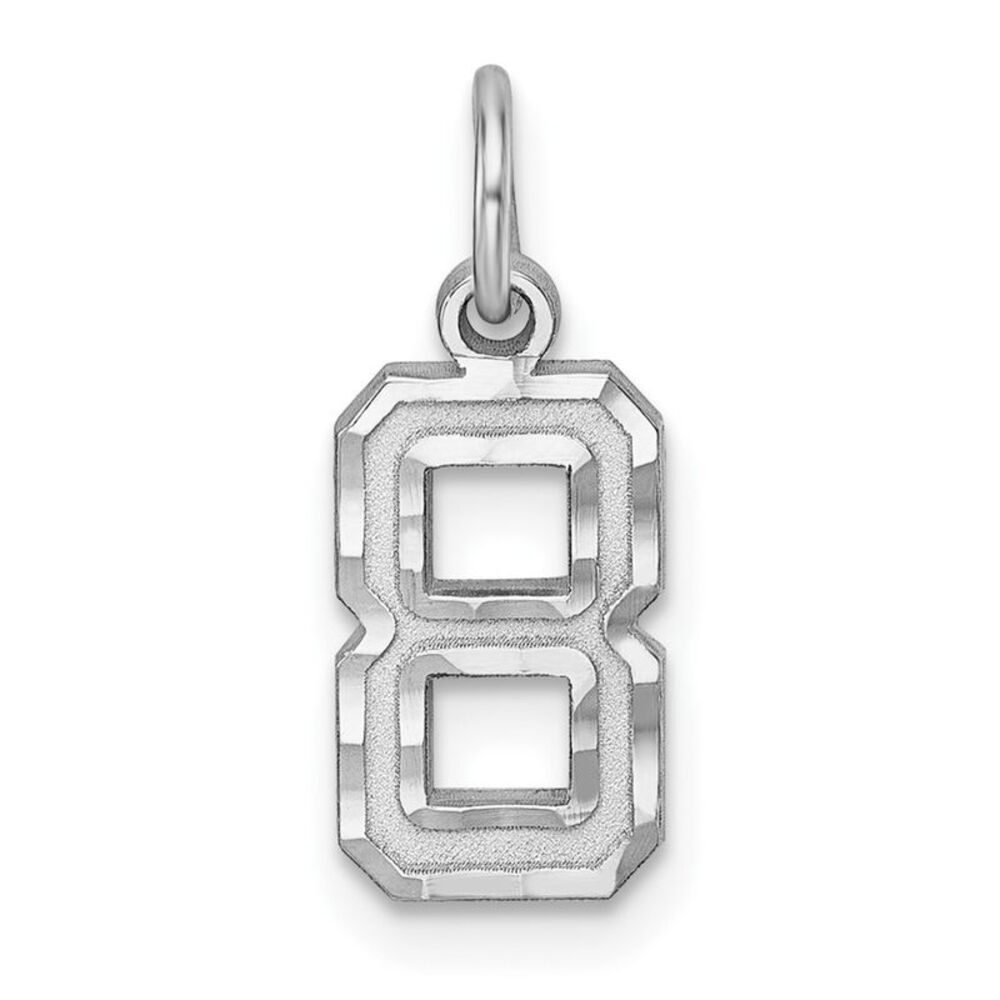 Sterling Silver, Varsity Collection, Small D/C Pendant, Number 8